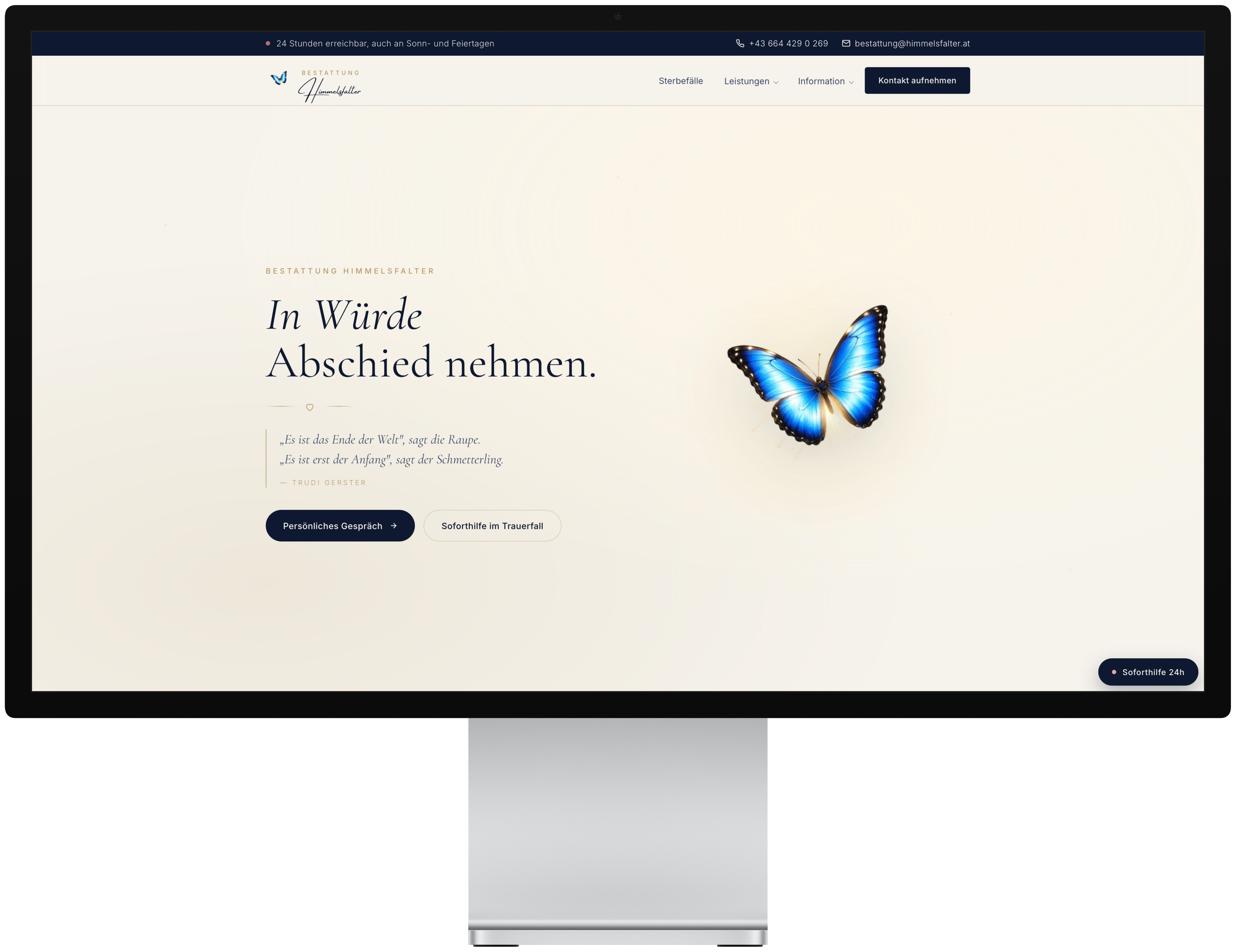 Projekt Bestattung Himmelsfalter – Bestattungsunternehmen Webauftritt